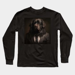 Newfoundland Dog in Suit Long Sleeve T-Shirt